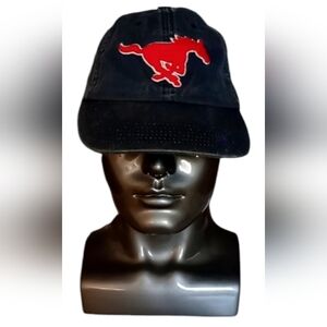 SMU MUSTANG CAP/ DARK GRAY DENIM/ ADJUSTABLE SNAP BACK